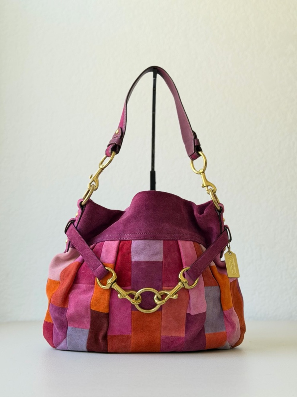 2005 Vintage Coach Mosaic Pleated Hampton Hobo